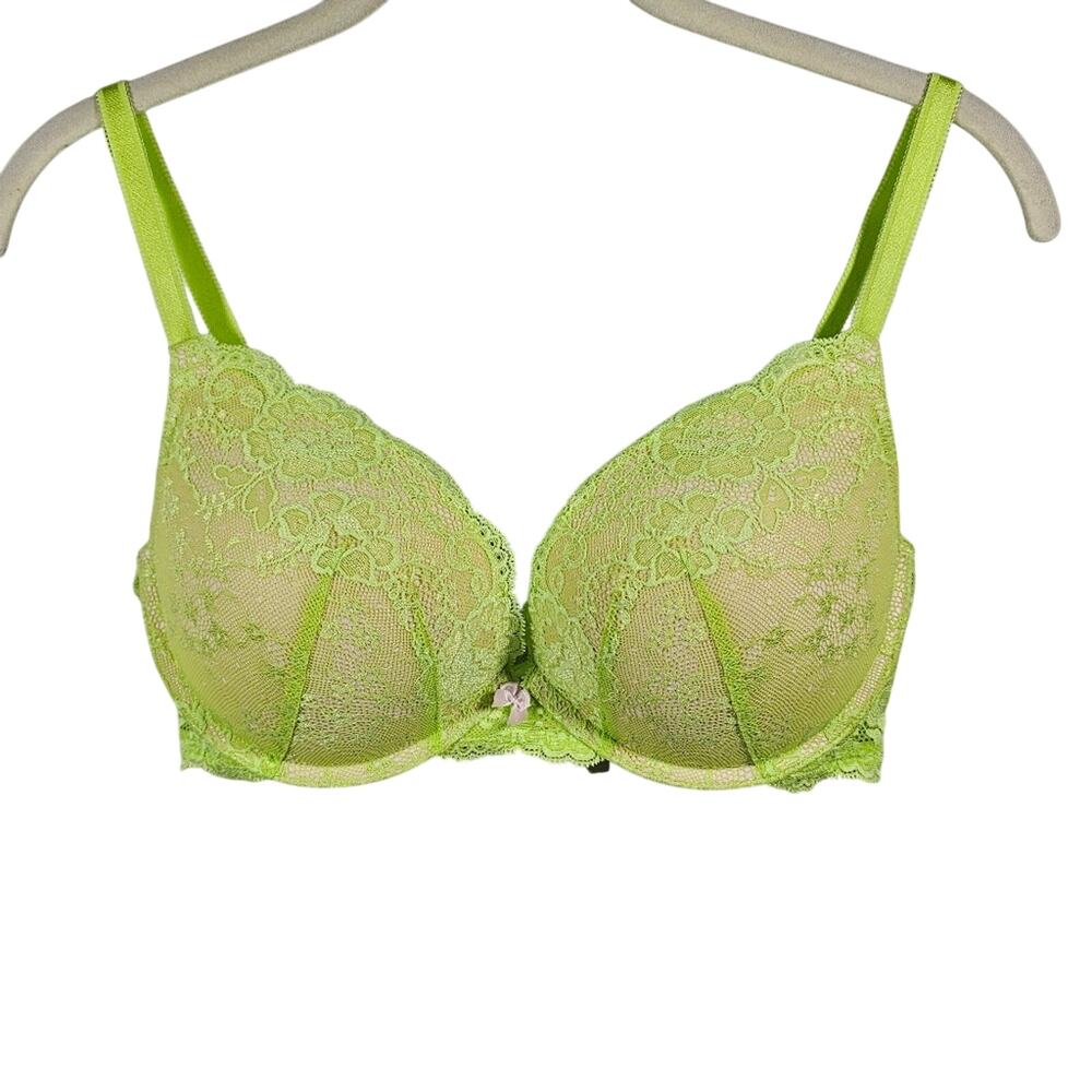 Victoria's Secret Dream Angels Push-Up Bra Lime Green Size 36D